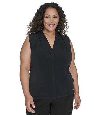 Calvin Klein Plus Sleeveless V-Neck Top