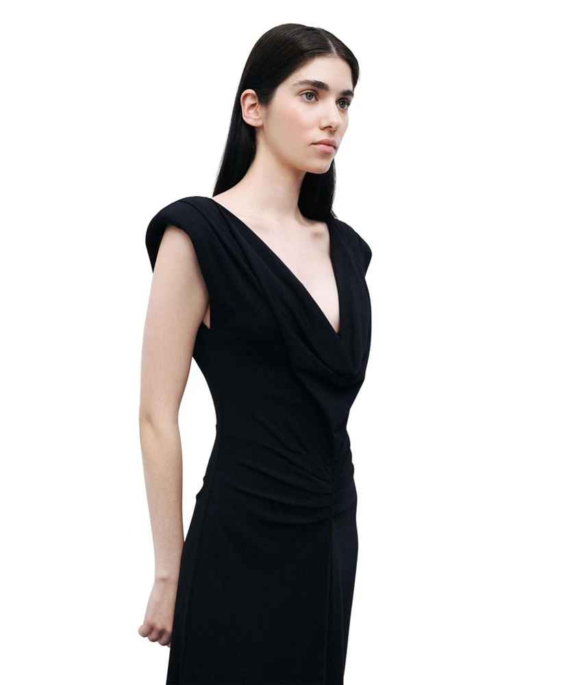 Nocturne Women's Padded Shoulder Maxi Dress