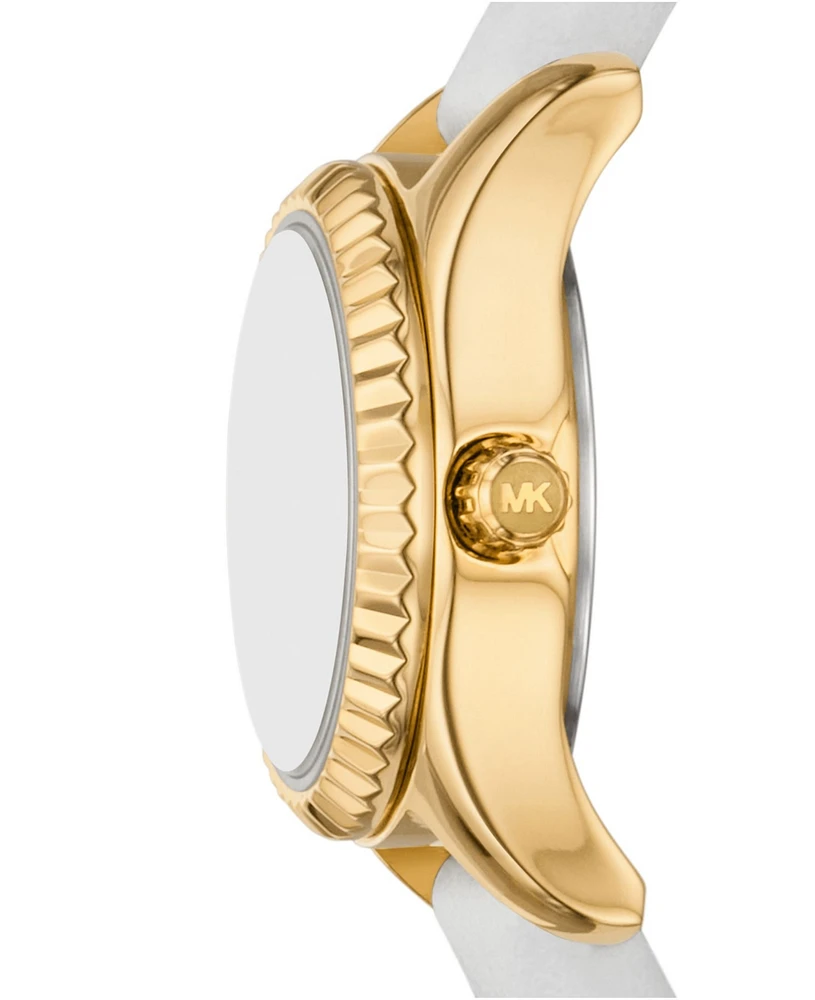 Michael Kors Women's Lexington White Leather Watch, 19mm