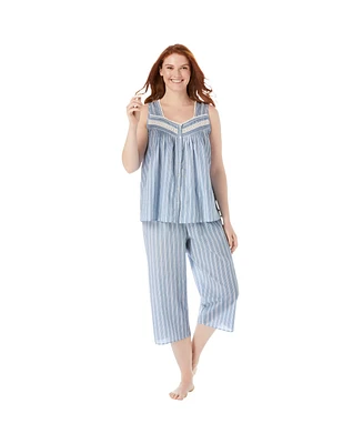 Only Necessities Women's Sleeveless Pj Capri Set