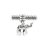Bling Jewelry Republican Elephant Dangle Charm Bead Sterling Silver European Bracelet