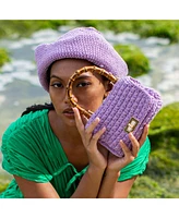 Airmail Mini Crochet Handbag In Mauve Purple