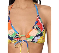 Kate Spade Women's Printed Tie-Front Bikini Top