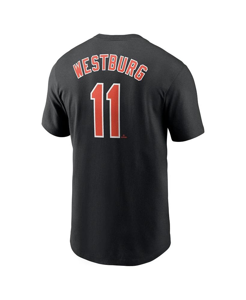 Nike Men's Jordan Westburg Black Baltimore Orioles Fuse Name Number T-Shirt