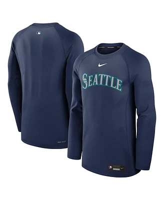 Nike Men's Navy Seattle Mariners Authentic Collection Game Time Raglan Performance Long Sleeve T-Shirt