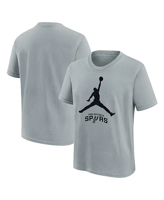 Jordan Big Boys and Girls Silver San Antonio Spurs Essential Jumpman Logo T-Shirt
