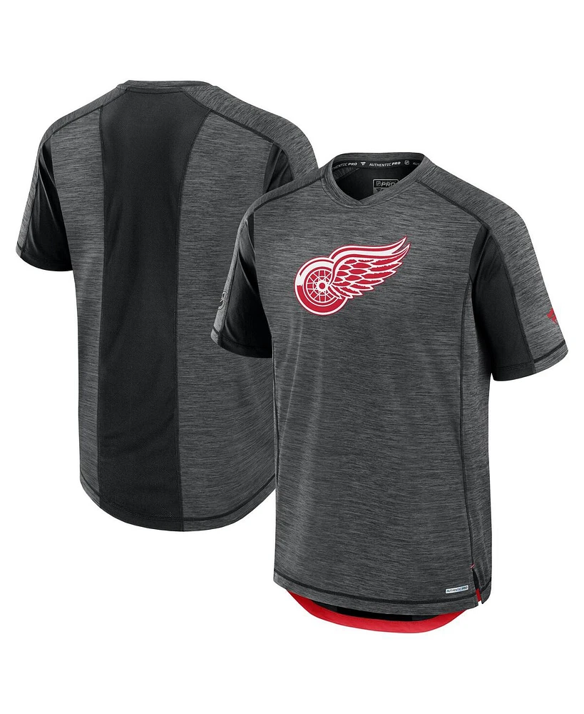 Fanatics Men's Black Detroit Red Wings Authentic Pro Rink Tech T-Shirt