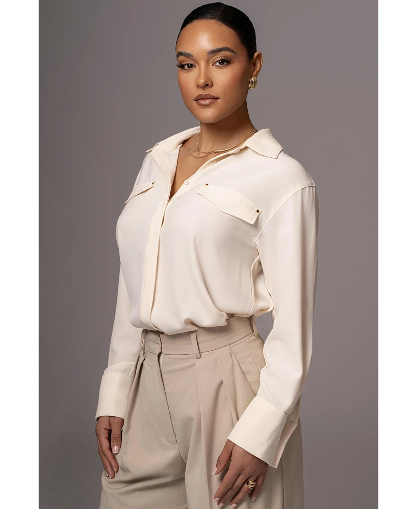 Jluxlabel Women's Black Stella Button Up Shirt