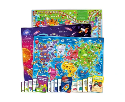 Quokka 3X Set Learning Board Games for Kids 6-8 - Educational Trivia Cards Ages 8-12