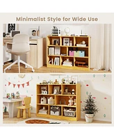 3-Tier Open Bookcase 8-Cube Floor Standing Storage Shelves Display Cabinet