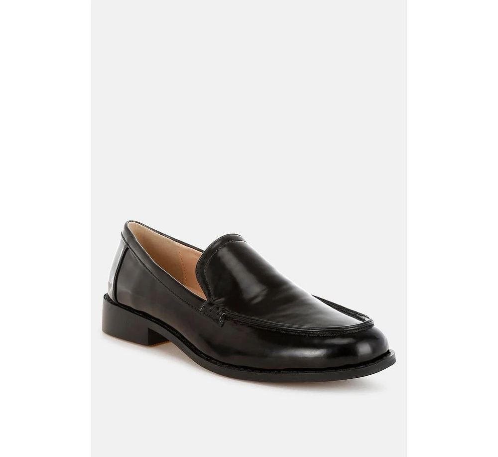 Corleone Pleather Stacked Heel Loafers