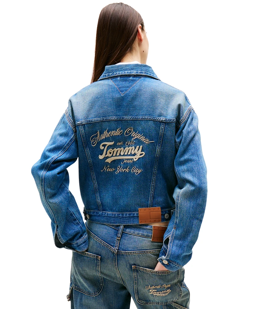 Tommy Jeans Women's Cotton Embroidered Denim Jacket