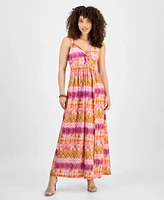 Jamie & Layla Petite Repeat Knot Strap Maxi Dress