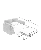 Chenille Sofa Bed - Modern Convertible Couch with Plush Comfort and Durable Design for Living Room and Bedroom, (Blue)