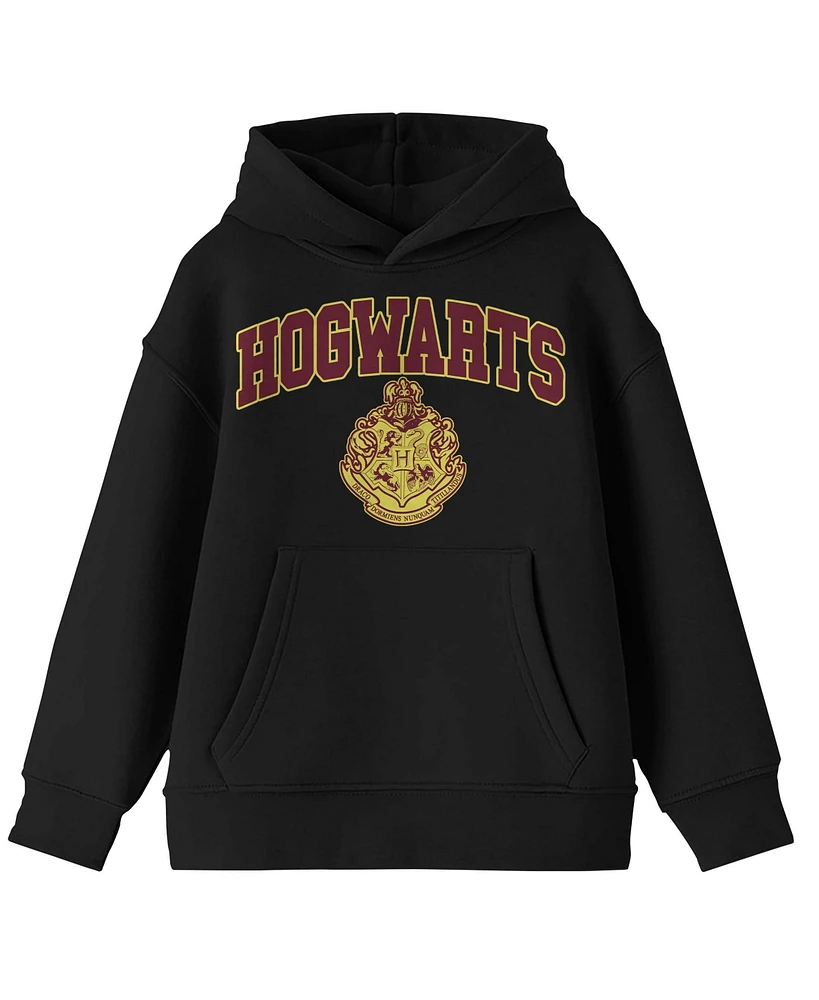Harry Potter Boys Hogwarts Crest Youth Black Hooded Sweatshirt