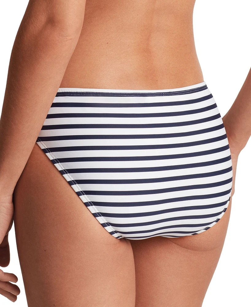 Lauren Ralph Women's Striped Ring Hipster Bikini Bottoms