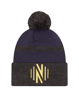 New Era Men's Navy Nashville Sc 2025 Kickoff Cuffed with Pom Knit Hat