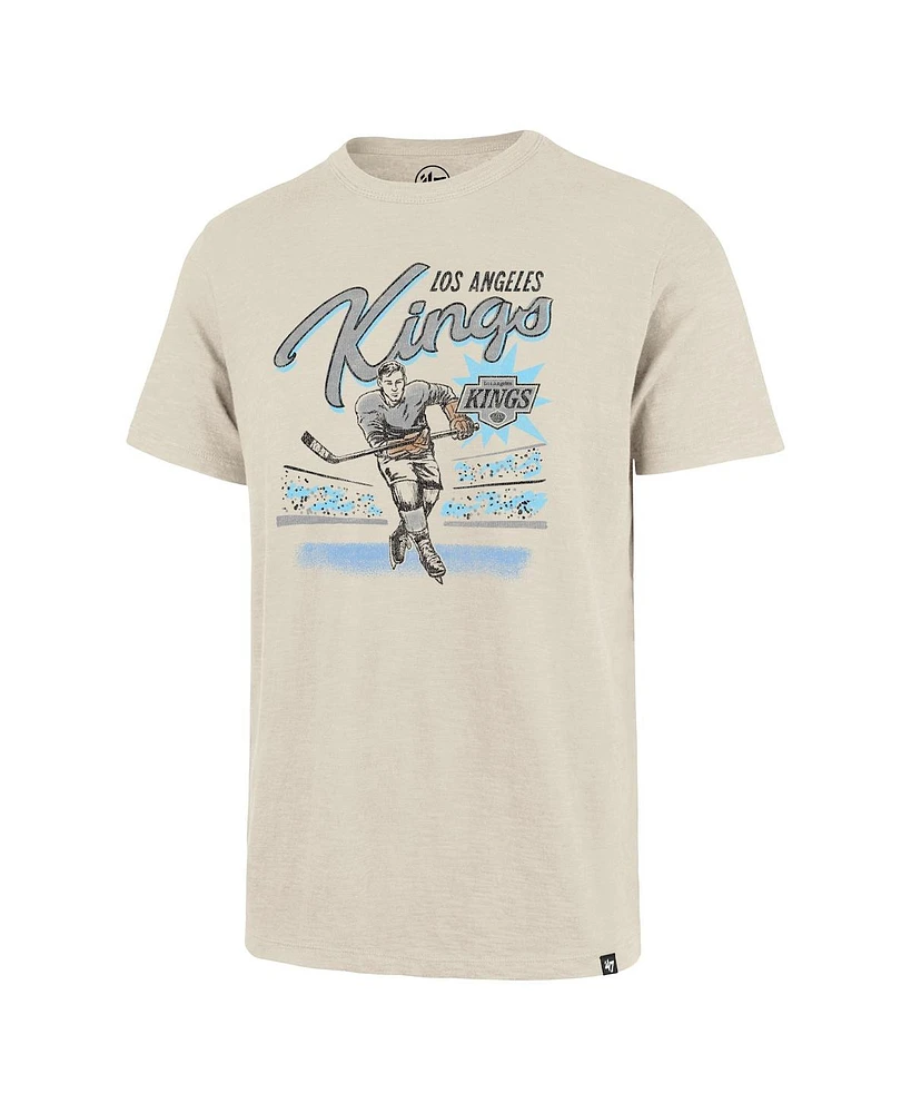 '47 Brand Men's Natural Los Angeles Kings Hockey Player Golden Age Scrum T-Shirt