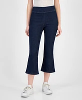 Dkny Jeans Petite High-Rise Cropped Flared-Leg Pull-On