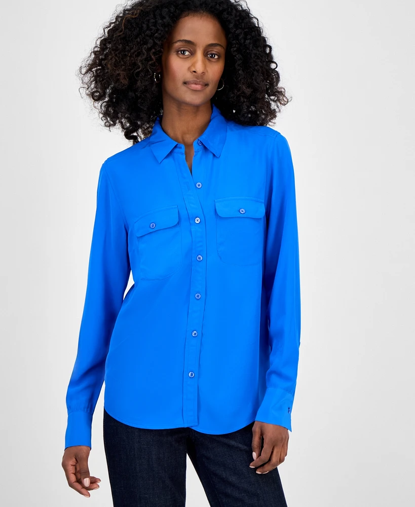 I.n.c. International Concepts Women's Flap-Pocket Shirt, Exclusively at Macy's