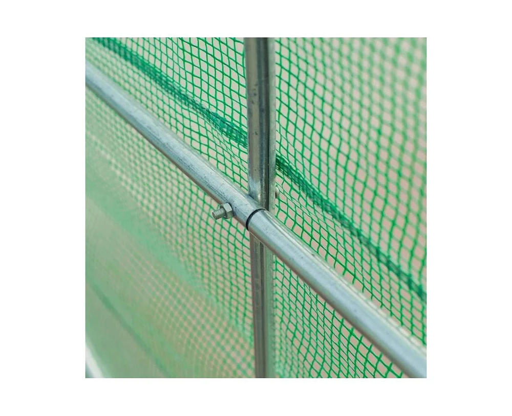 Greenhouse with Green Pe Cover - Durable Outdoor Plant Growing Shelter