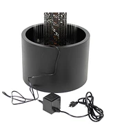 41.25" H Glittering Rain Zinc Outdoor Water Fountain with Warm White Led Lights