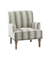 Geltrude farmhouse barbed wooden armchair with spike head trim