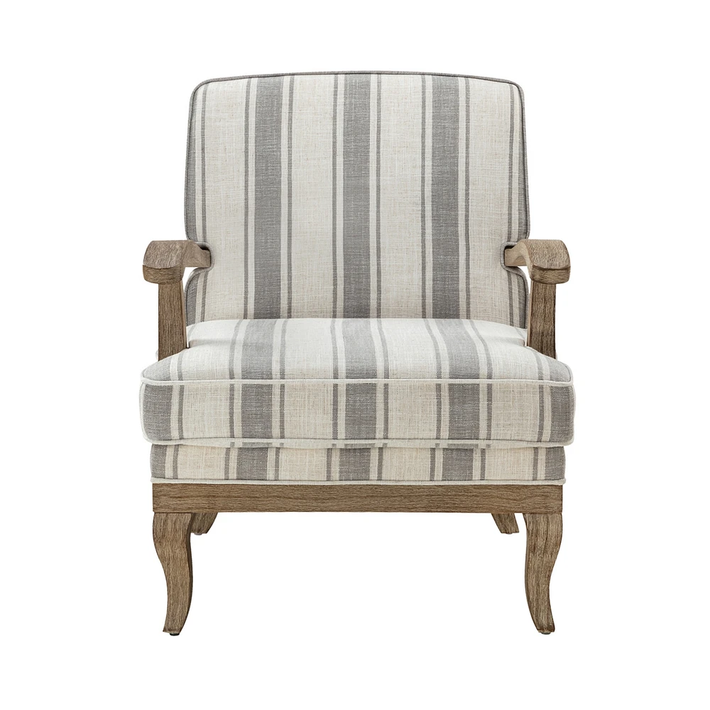 Rinaldo Farmhouse Armchair with Solid Wood Armrests