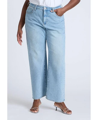 Eloquii Women's The Sparkle Naomi Straight Leg Jean