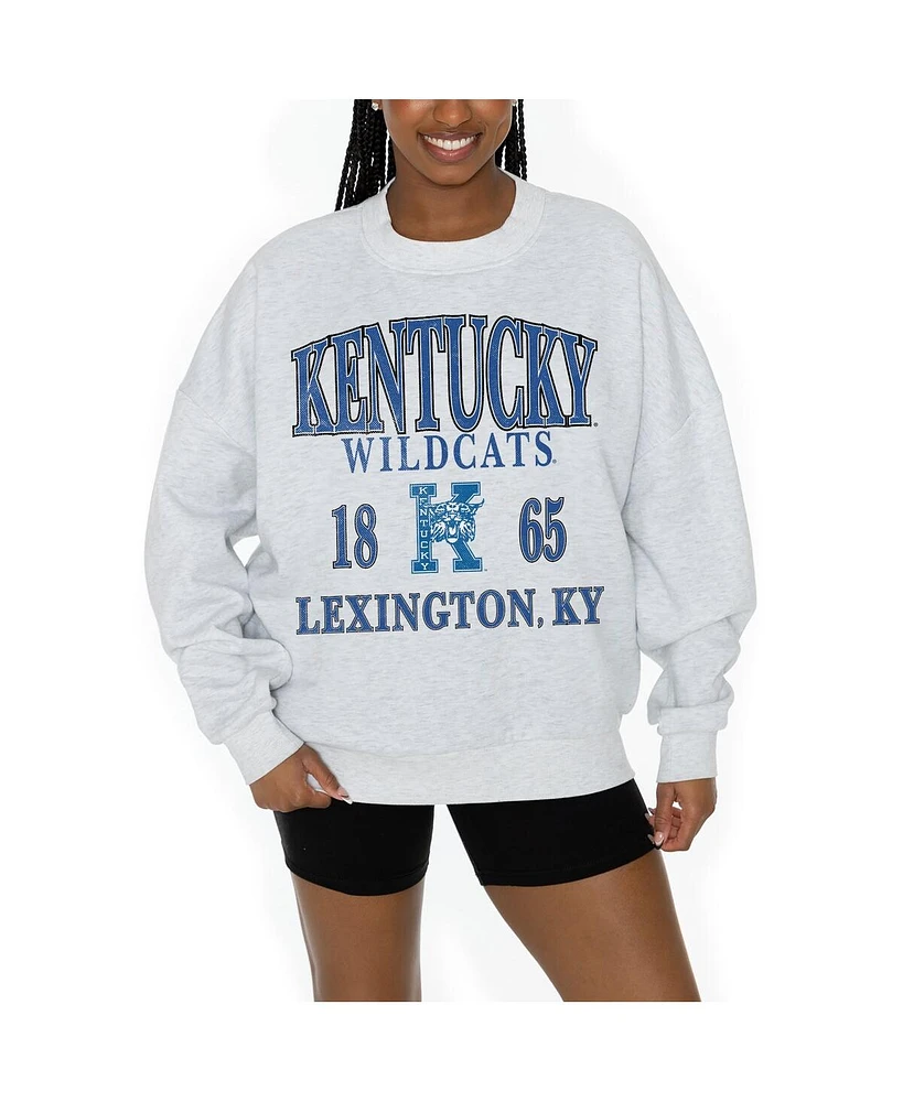 Gameday Couture Women's Ash Kentucky Wildcats Premium Fleece Pullover Sweatshirt