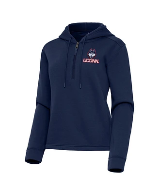 Antigua Women's Navy UConn Huskies Contemporary Quarter-Zip Hoodie