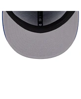 New Era Men's Royal New York Mets Overlap 59FIFTY Fitted Hat