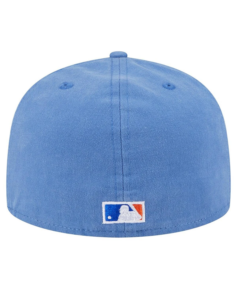 New Era Men's Blue New York Mets Championship Side Flag A-Frame 59FIFTY Fitted Hat