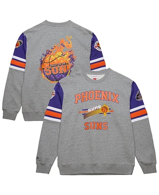 Mitchell & Ness Men's Heather Gray Phoenix Suns Hardwood Classics All Over 4.0 Pullover Sweatshirt