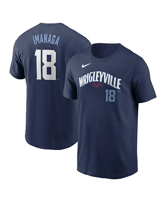 Nike Men's Shota Imanaga Navy Chicago Cubs Fuse Name Number T-Shirt