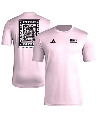 Adidas Men's Light Pink Inter Miami Cf Local Wrap T-Shirt