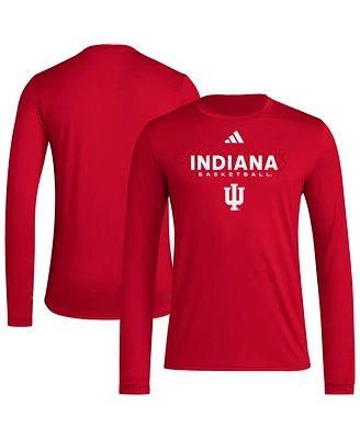 Adidas Men's Crimson Indiana Hoosiers Locker On-Court the Fade Long Sleeve T-Shirt