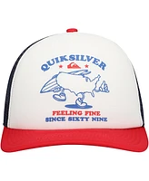 Quiksilver Men's White/Red Coop Trucker Adjustable Hat
