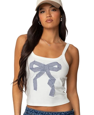 Edikted Women's Harpa Gingham Bow Tank Top