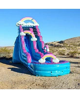 JumpOrange 19 Imperfectly Perfect Commercial Grade Water Slide with Detachable Deep Pool for Kids and Adults (with Blower), Outdoor Indoor, Wet Dry Us