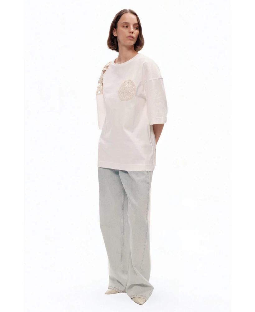 Nocturne Women's Embroidered Detail T-Shirt