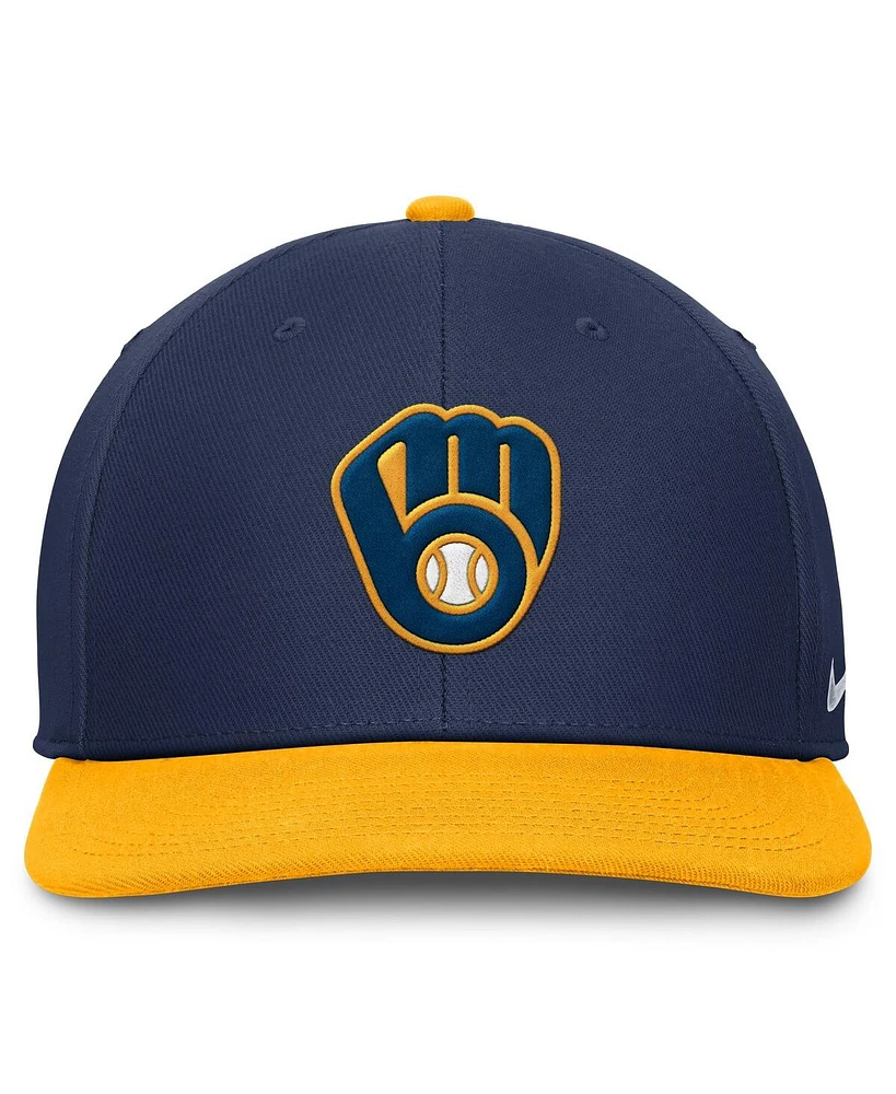 Nike Men's Navy/Gold Milwaukee Brewers Pro Performance Snapback Hat