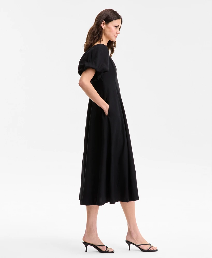 I.n.c. International Concepts Women's On/Off-The-Shoulder Puff-Sleeve Midi Dress, Exclusively at Macy's