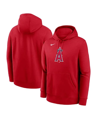 Nike Men's Red Los Angeles Angels Logo Club Fleece Pullover Hoodie
