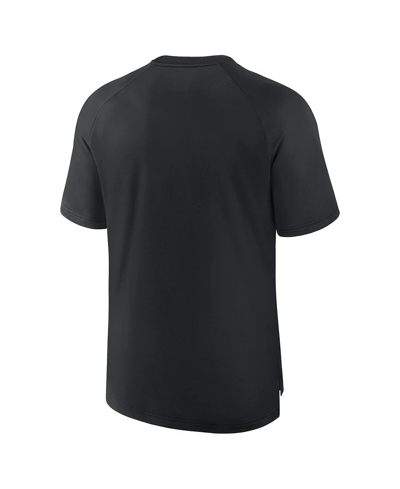 Nike Men's Black Los Angeles Dodgers Authentic Collection Pregame Raglan Performance T-Shirt