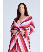 Eloquii Women's Twist Bodice Stripe Midi Dress