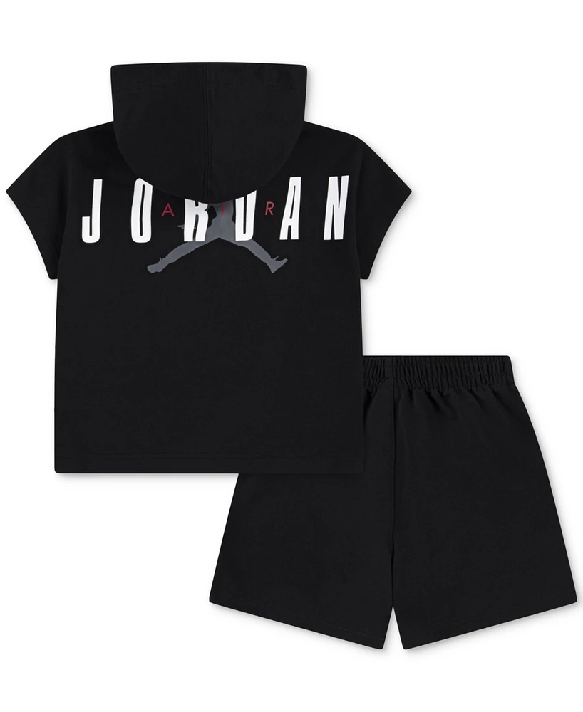 Jordan Toddler Boys Henley Hoodie & Shorts, 2 Piece Set