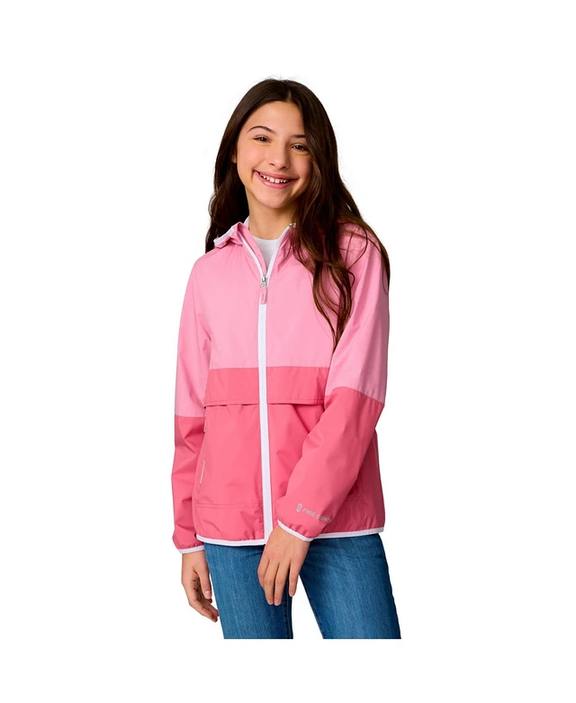 Free Country Girls' High Stretch Windshear Jacket | Water & Wind Resistant With Hood