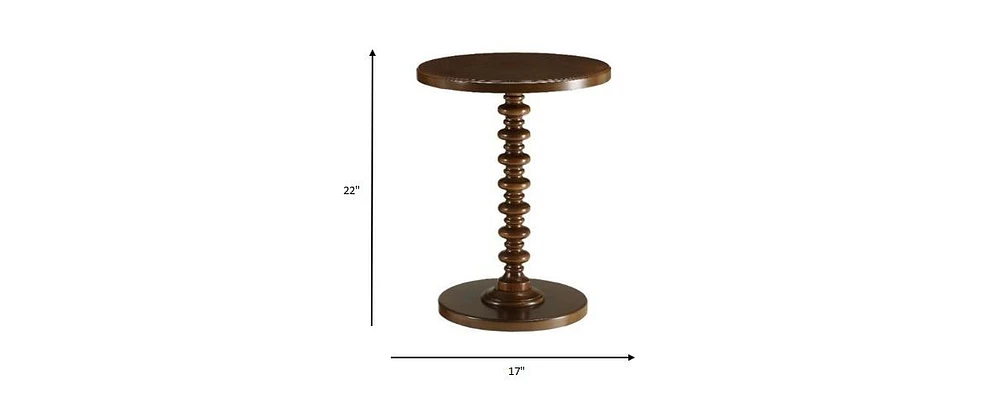 Round Solid Wood End Table – Sturdy and Stylish Furniture for Any Room