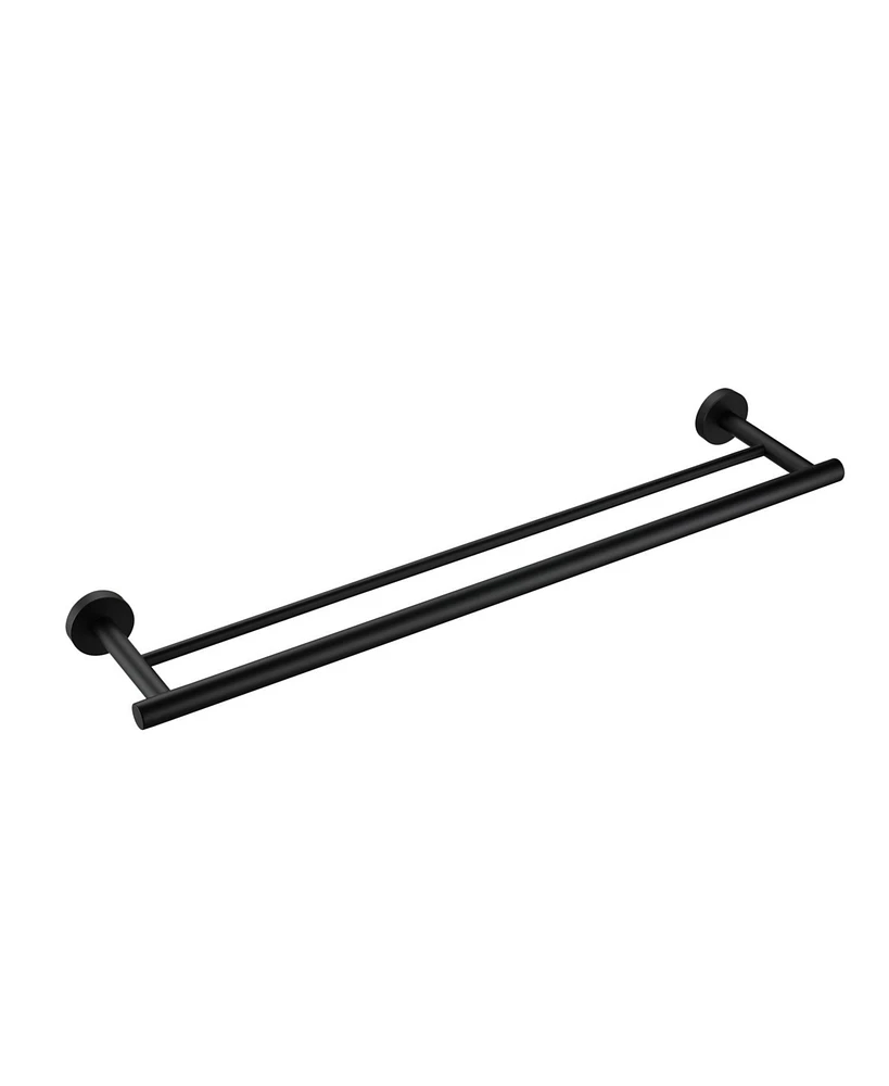 Space-Saving Double Towel Bar for Organized Bathroom Storage